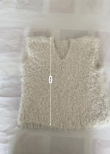 Gri Tüylü V Yaka Kadın Süveter - Görsel 3