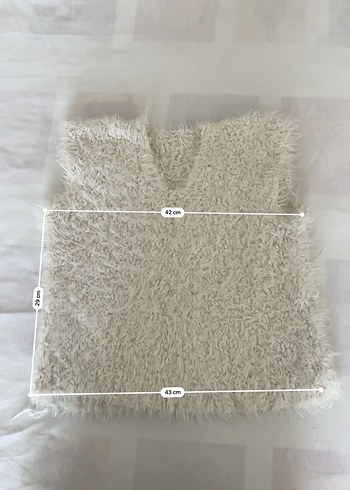 Gri Tüylü V Yaka Kadın Süveter - Görsel 4