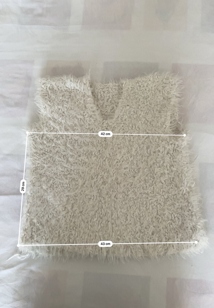 Gri Tüylü V Yaka Kadın Süveter - Görsel 4