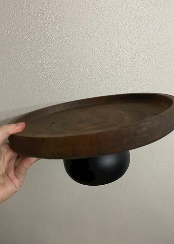 Koyu Kahverengi Ahşap Ayaklı Tabak - Görsel 2