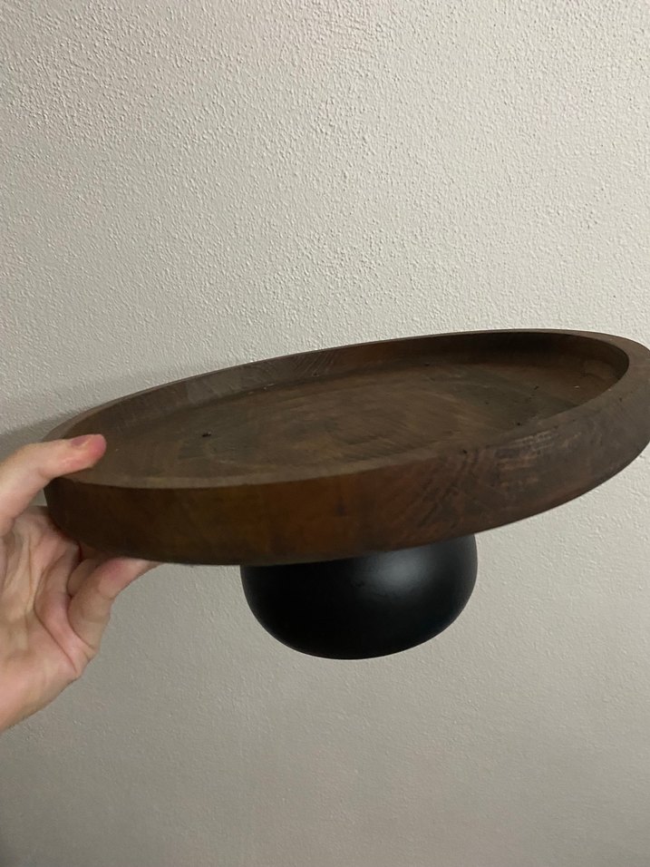 Koyu Kahverengi Ahşap Ayaklı Tabak - Görsel 2