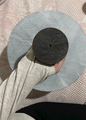 yuvarlak mermer gri sunumluk - Görsel 3