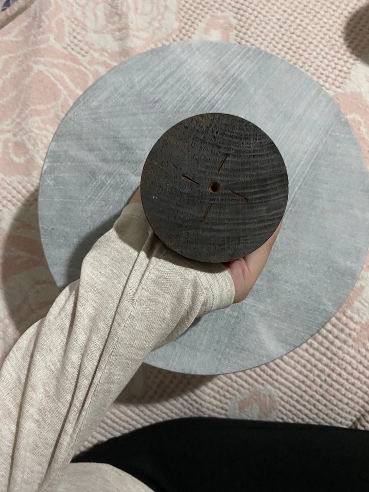 yuvarlak mermer gri sunumluk - Görsel 3