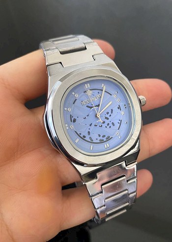 Patek Philippe Erkek Mavi Kadranlı Gri Saat