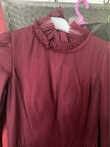 36 Beden Bordo elbise