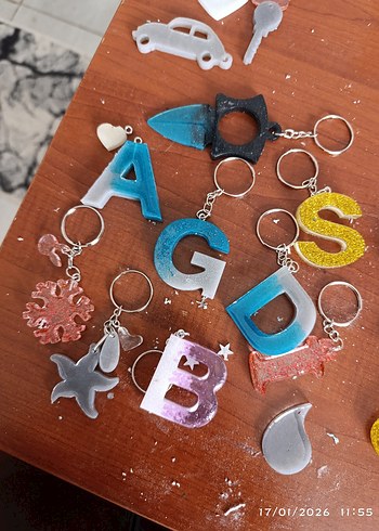 epoksi harf anahtarlik  - Görsel 2