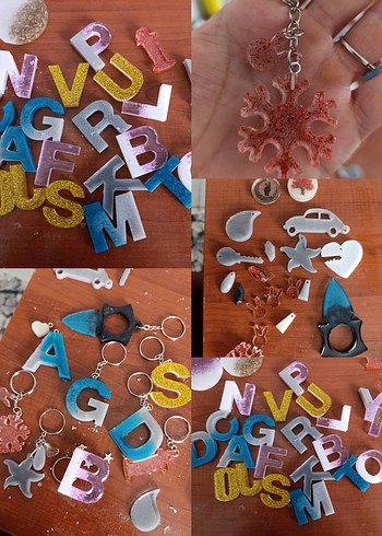 epoksi harf anahtarlik  - Görsel 4