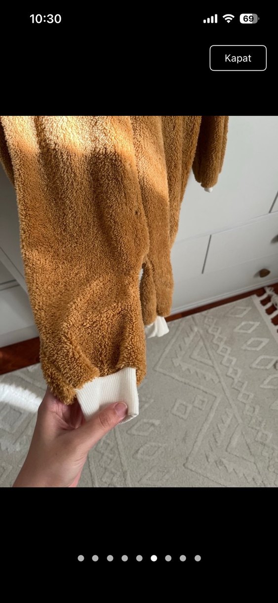 Kahverengi Kürklü Bebek Tulumu - Görsel 5