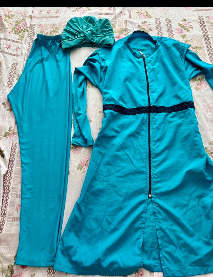 Mavi Bohem Uzun ve Salaş Kadın tesettür haşema - Görsel 2