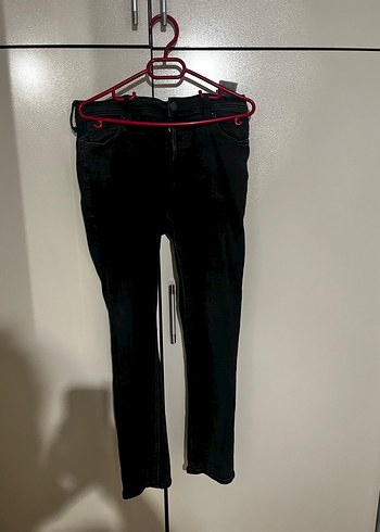 Siyah Kemerli Skinny erkek Kot Pantolon