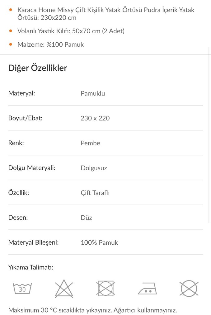 Karaca home missy çift kişilik Yatak Örtüsü Seti - Görsel 4