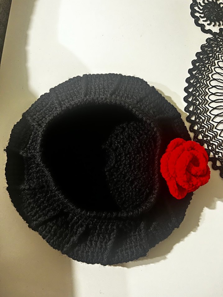 örgü siyah bere - Görsel 4