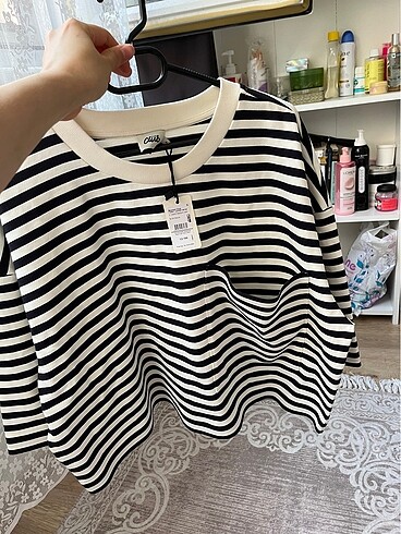 Beymen çizgili oversize tişört tshirt