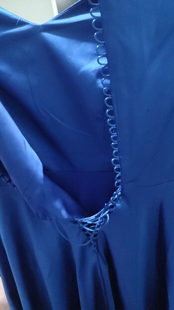 Diz altı Saks mavisi abiye  - Görsel 5