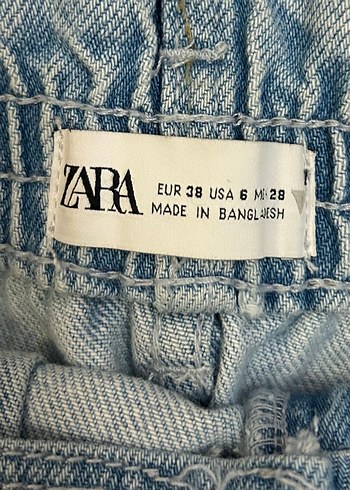 Zara Düğmeli Vintage Mavi Kadın Kot Şort