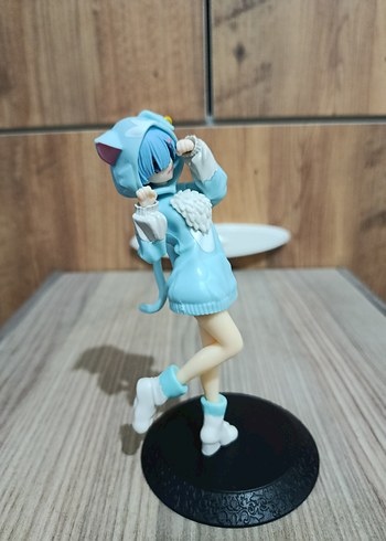 Pastel Mavi Kedi Kostümlü Anime Figürü - 14 cm