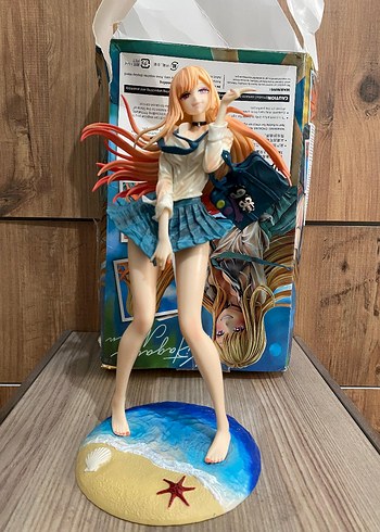 Mavi Etekli Sarışın Kız Anime Figür - 27 cm