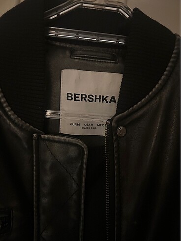m Beden bershka haki renkli deri bomber ceket