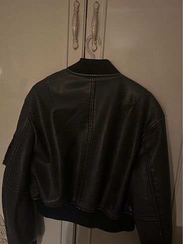 m Beden haki Renk bershka haki renkli deri bomber ceket