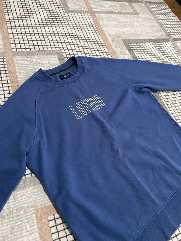 Lufian mavi bisiklet yaka sweatshirt - Görsel 2