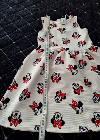 5 Yaş Beden Kız Çocuk Beyaz Mickey Mouse Elbise