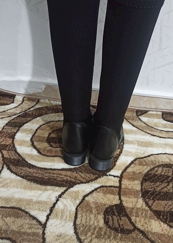 36 Beden Kadın Siyah Deri Dizüstü Stiletto Bot