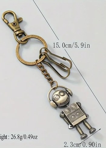 Zincir Detaylı Robot Anahtarlık - Görsel 3