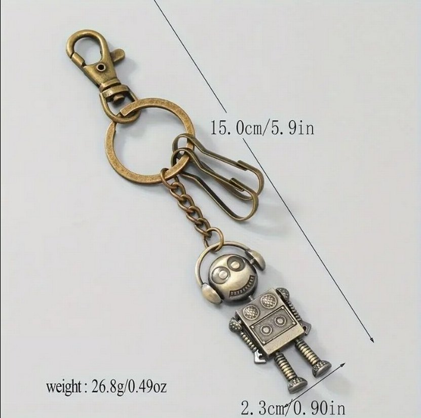 Zincir Detaylı Robot Anahtarlık - Görsel 3