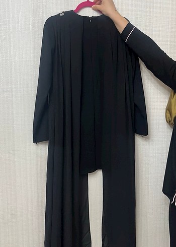 Senna tesettür giyimden Uzun Siyah Drapeli Kadın alt üst takım - Görsel 4