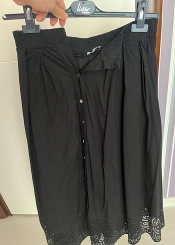 Düğmeli Siyah Gotik Kadın Gömlek etek takım - Görsel 3