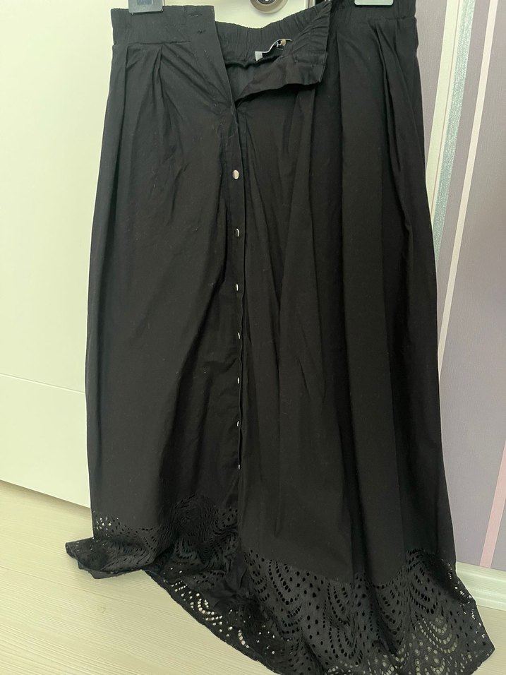 Düğmeli Siyah Gotik Kadın Gömlek etek takım - Görsel 2