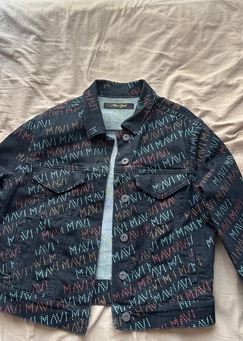 Mavi Düğmeli Çok Renkli Kadın Denim Ceket