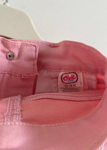 Civil Düğmeli Pembe Kız Şortu
