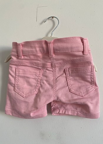 12-18 Ay Beden Düğmeli Pembe Kız Şortu