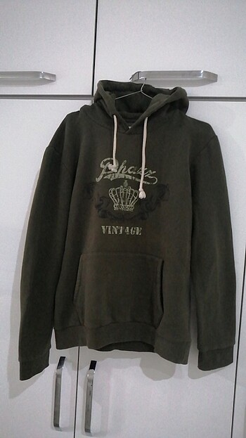 PHAZZ BRAND-Haki,kapüşonlu sweatshirt (Erkek)