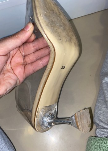 38 Beden Beyaz Kristal Taşlı Stiletto Kadın Ayakkabı