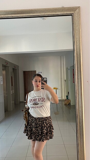 Addax leopar şortlu etek - Görsel 3