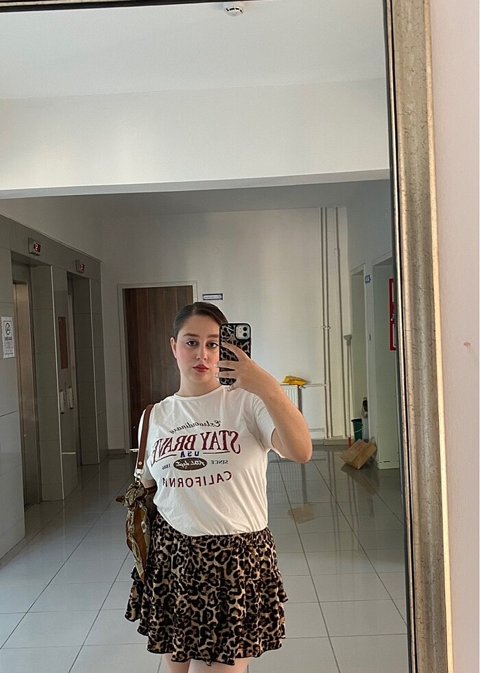 Addax leopar şortlu etek - Görsel 3