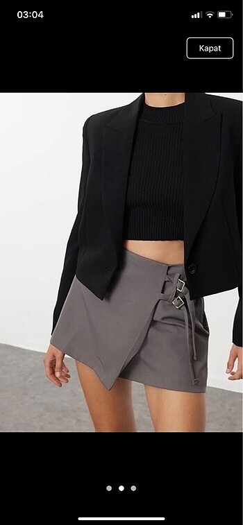 Milla gri etek şortlu - Görsel 2