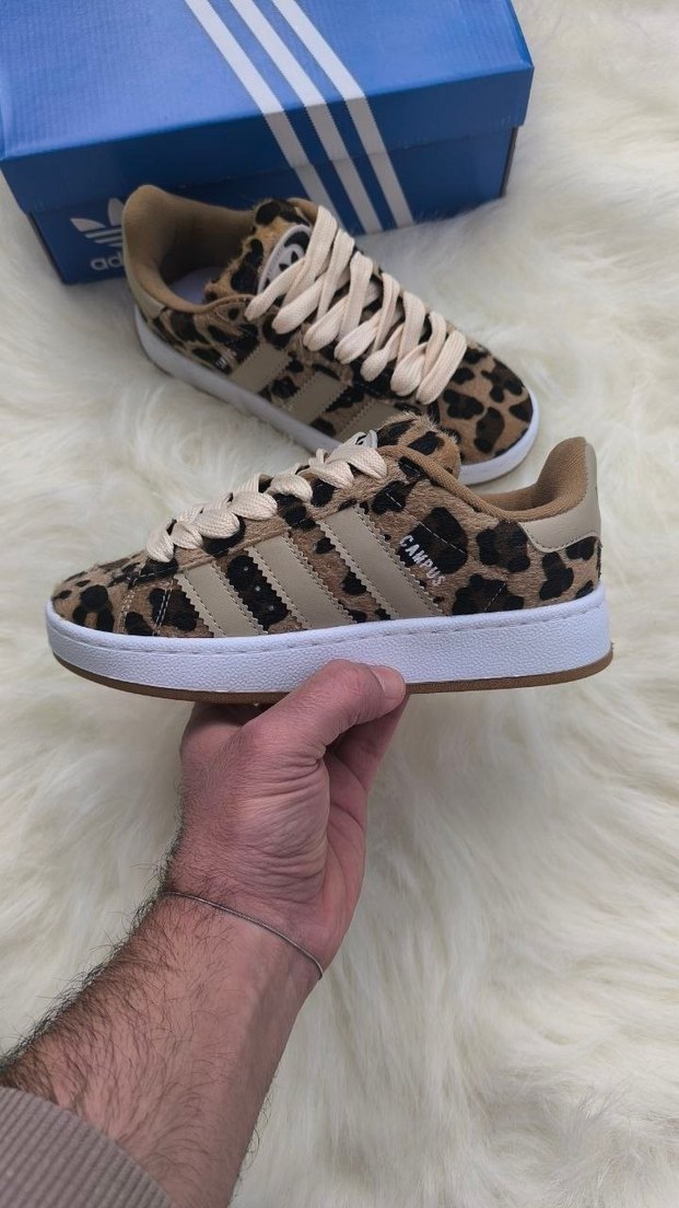 Kadın Leopar Desenli Süet Bağcıklı Spor Ayakkabı - Görsel 5