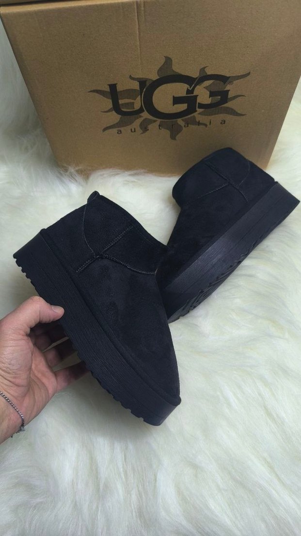 Siyah Süet Kadın Dolgu Topuk Bot - Görsel 5