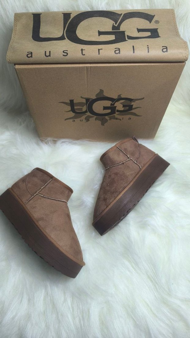 UGG Kadın Kahverengi Süet Dolgu Topuk Bot - Görsel 4