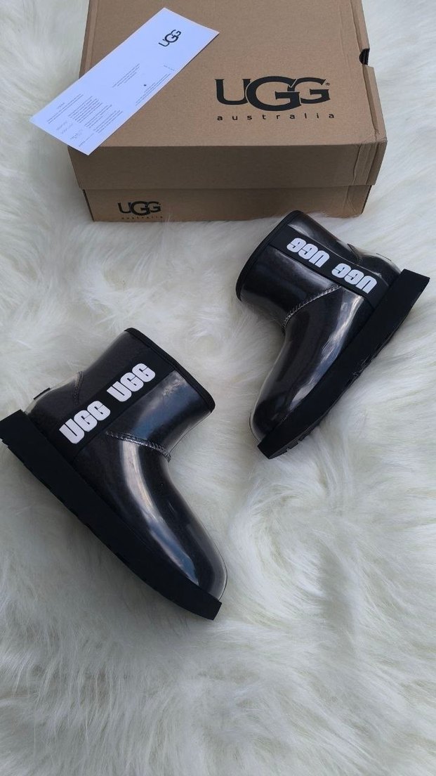 UGG Siyah Parlak Blok Topuklu Kadın Bot - Görsel 5