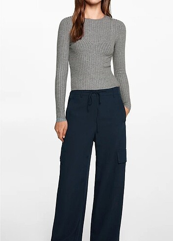 Mango dökümlü kargo pantalon