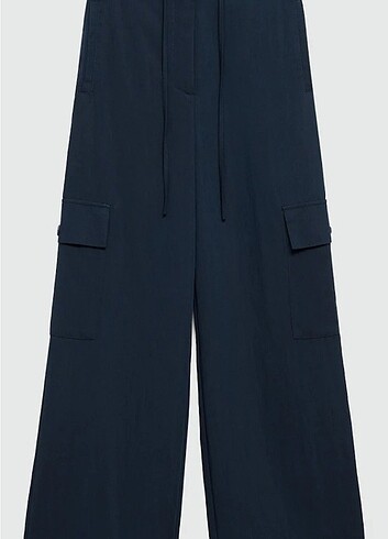 l Beden lacivert Renk Mango dökümlü kargo pantalon