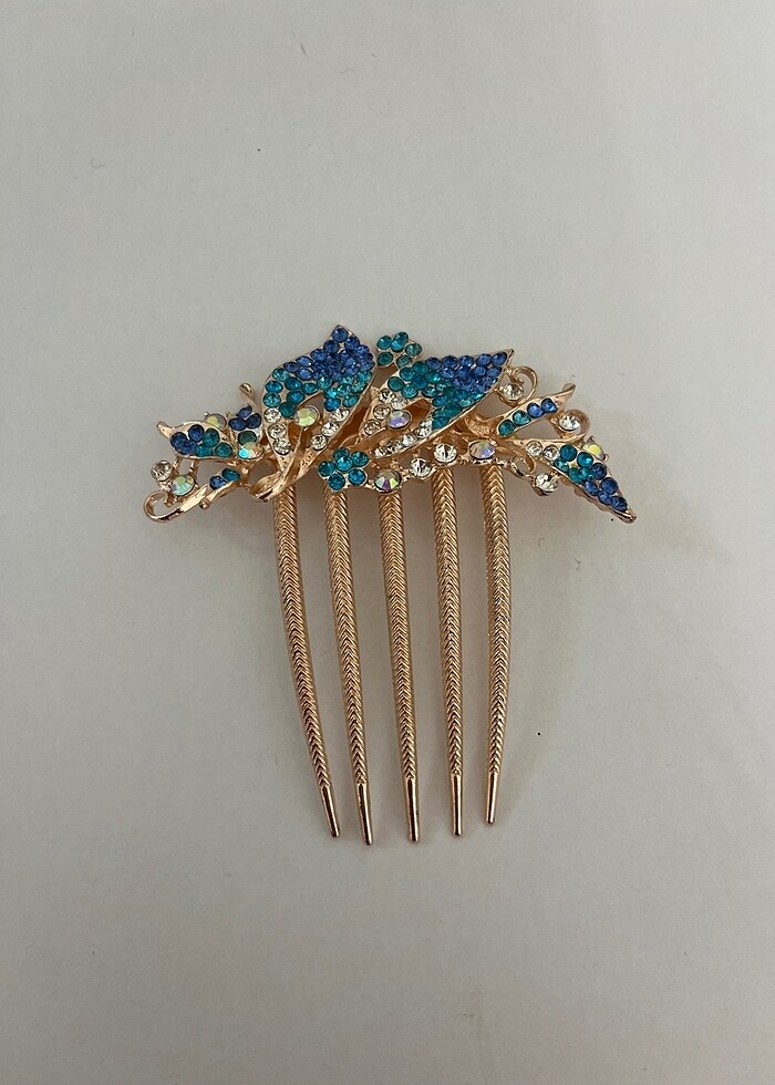 Çiçekli ve Taraklı Gelin Tokası - Görsel 2