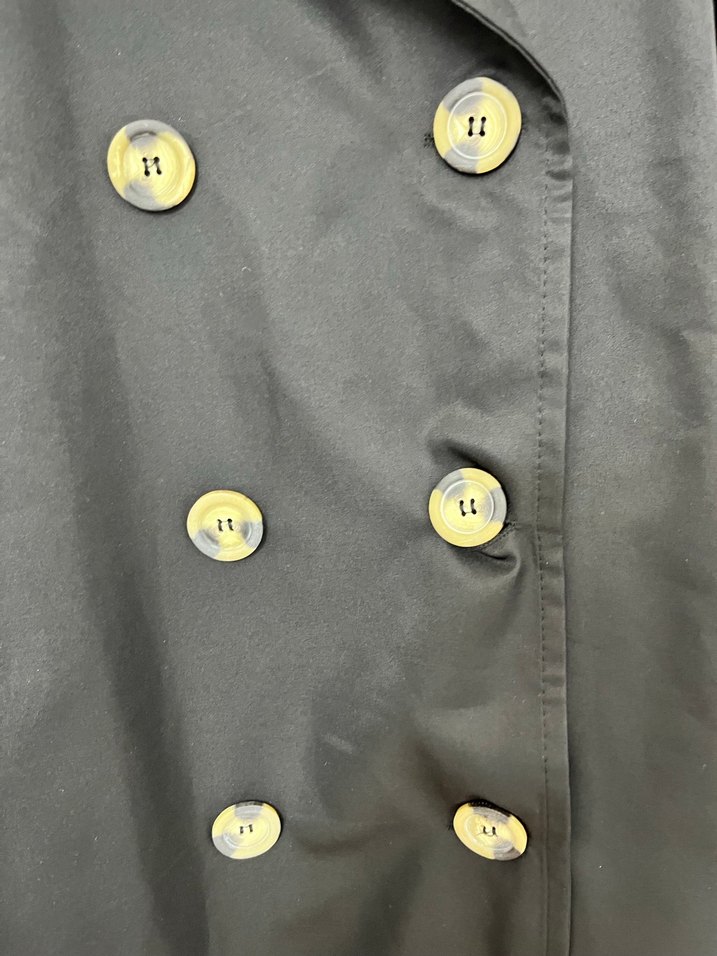 Kadın Siyah Uzun Kemerli Trençkot - Görsel 5