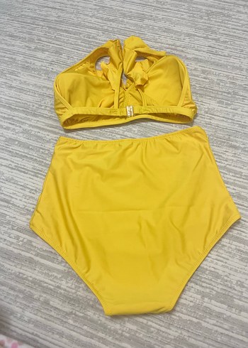 Fırfırlı Yüksek Bel Sarı Bikini - Görsel 3