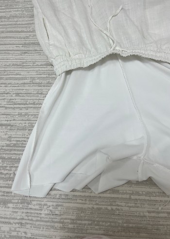 Beyaz Keten Pantolon - Görsel 5