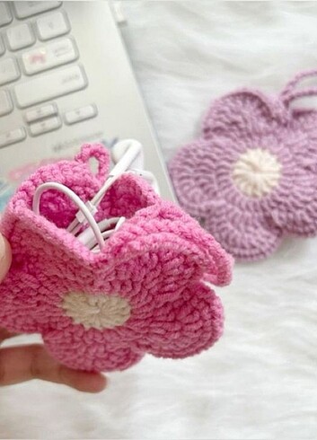 Örgü hem anahtarlik hem kulaklık çantası - Görsel 2